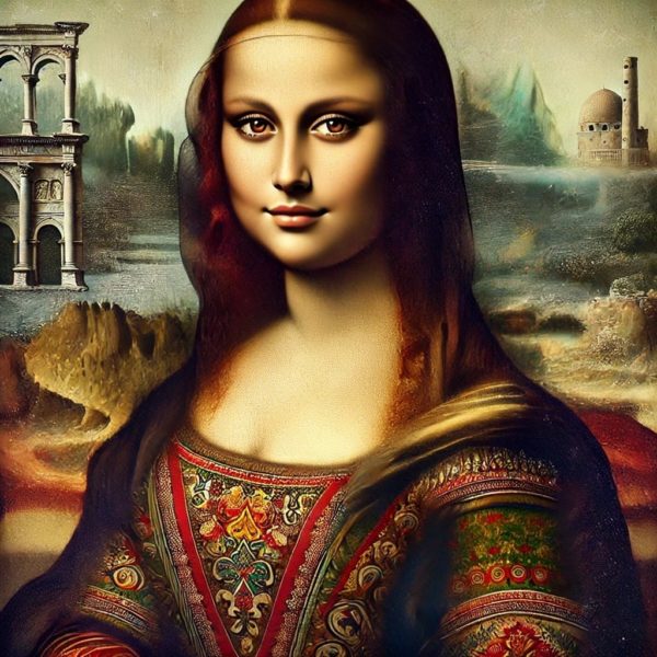 Mona Lisa as a syrian woman modern contemporary art