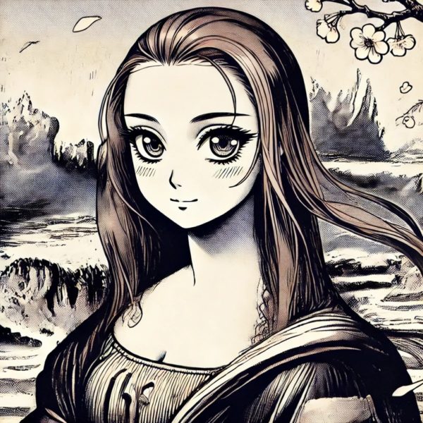 Mona Lisa as japanese manga modern contemporary art