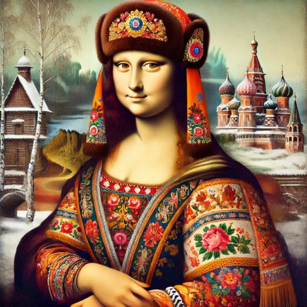 Mona Lisa as russian woman modern contemporary art