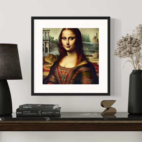 Mona Lisa as a syrian woman modern contemporary art frame