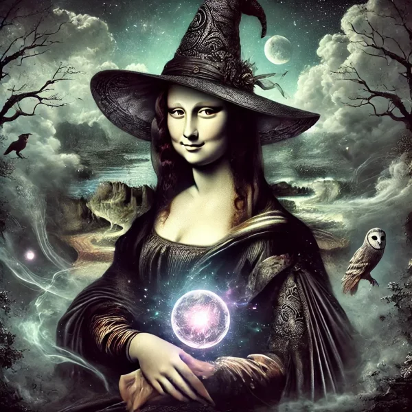 Mona Lisa as a witch modern contemporary art