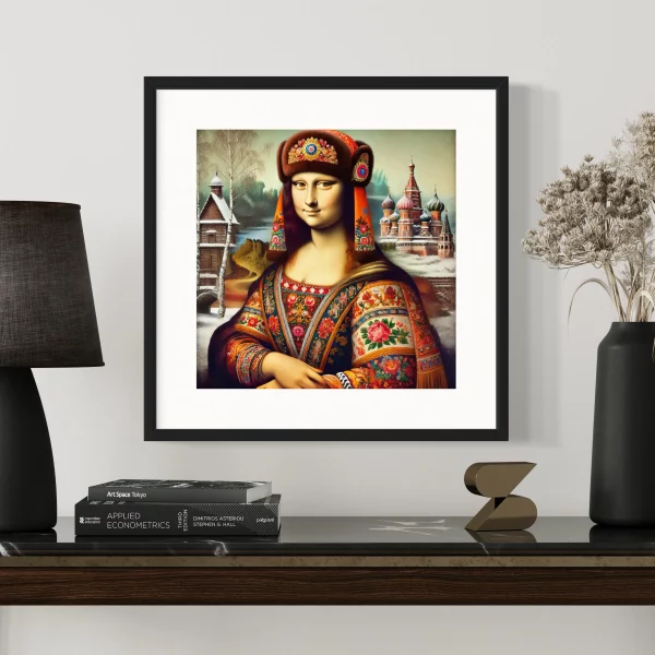 Mona Lisa as russian woman modern contemporary art frame